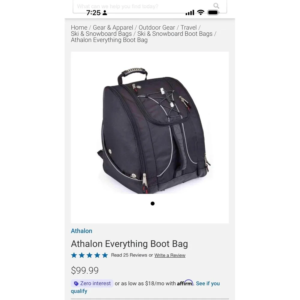 Athalon Everything Boot Bag Black Camo Ski Snowboard Backpack Waterproof Bottom